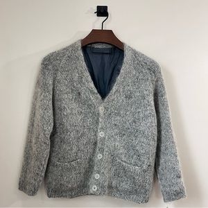 Artisan Hand-Knit Wool Mohair Grandpa Cardigan